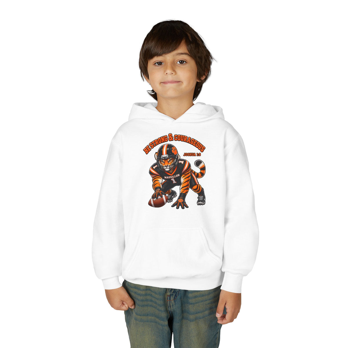 Youth Football Hoodie — BE STRONG