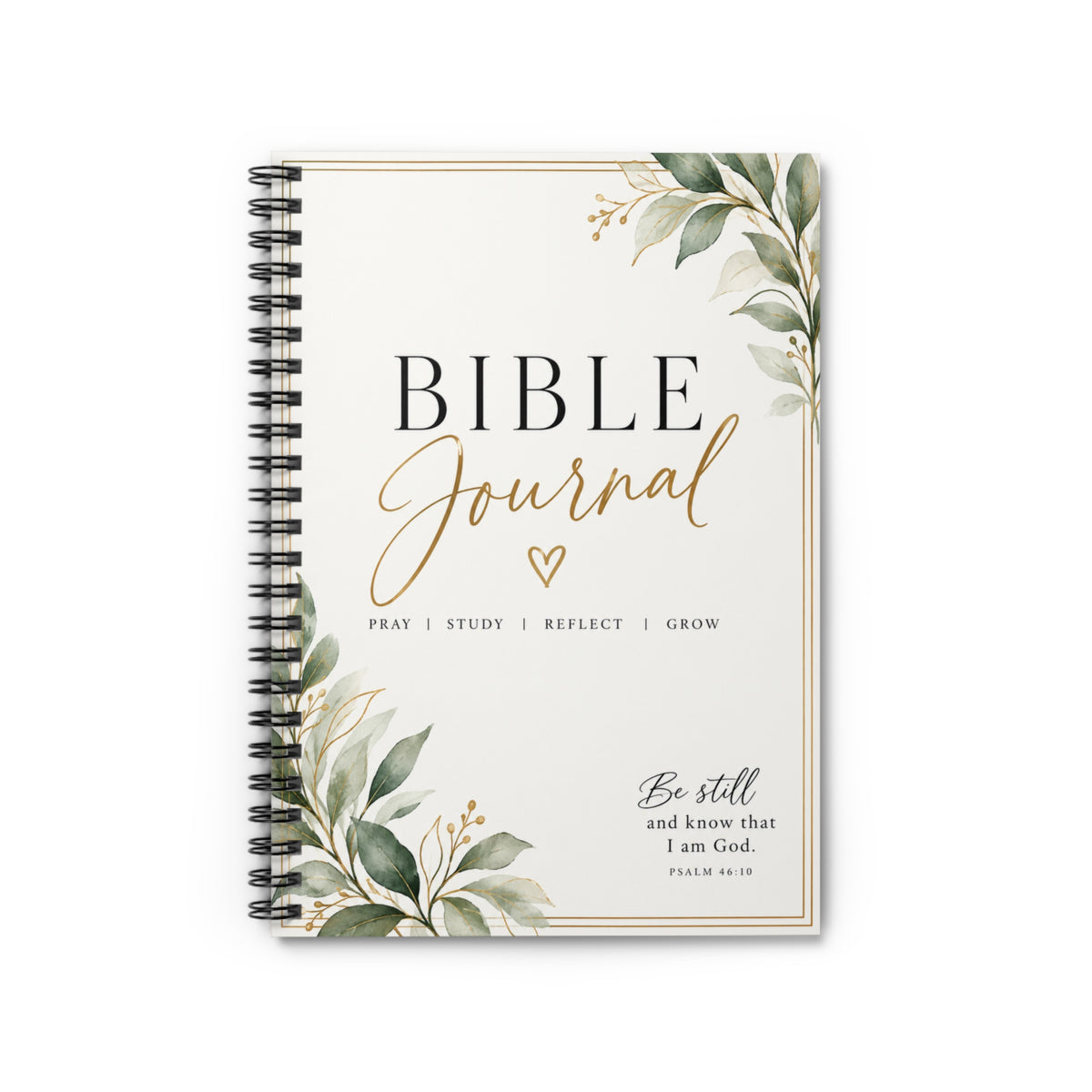 Bible Journal Spiral Notebook — Pray, Study, Reflect Ruled Lined Journal