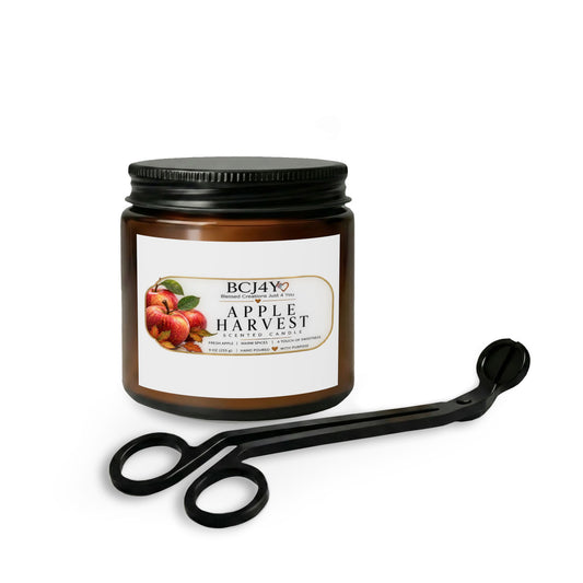 Apple Harvest Candle Set with Wick Trimmer — Scented Jar Candle Gift