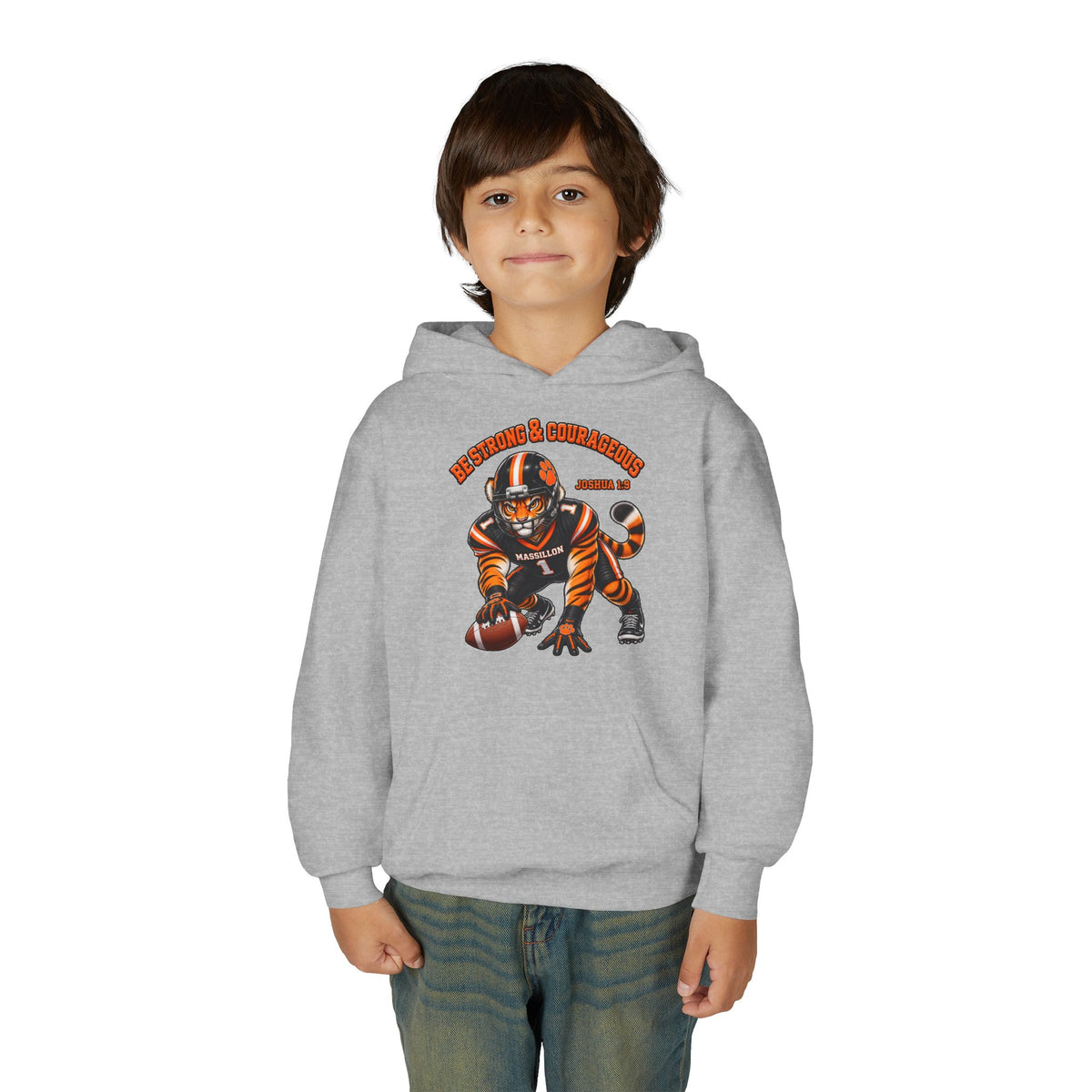 Youth Football Hoodie — BE STRONG