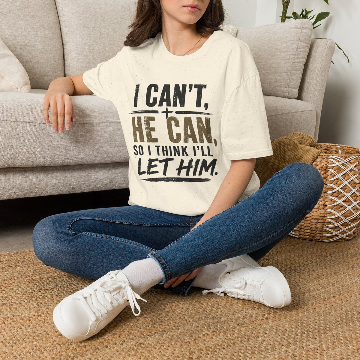 I Can't, He Can Christian T-Shirt — Inspirational Faith Graphic Tee