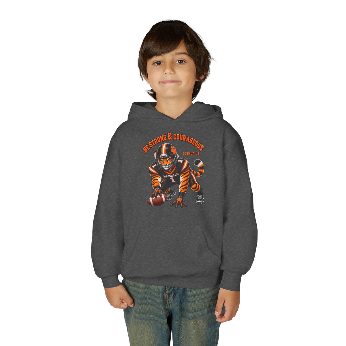 Youth Football Hoodie — BE STRONG