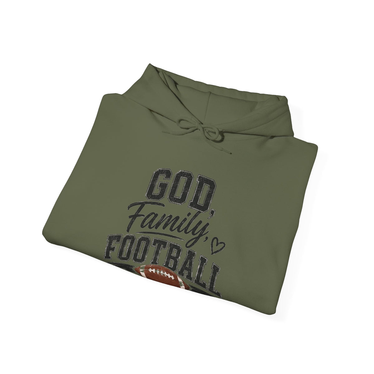 Football Family Hoodie – "God, Family, Football" Pullover for Fans