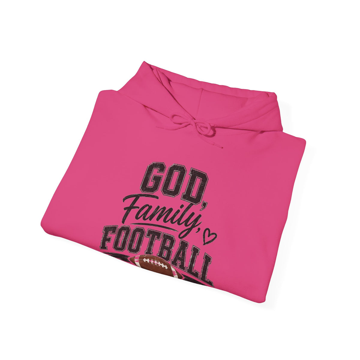 Football Family Hoodie – "God, Family, Football" Pullover for Fans
