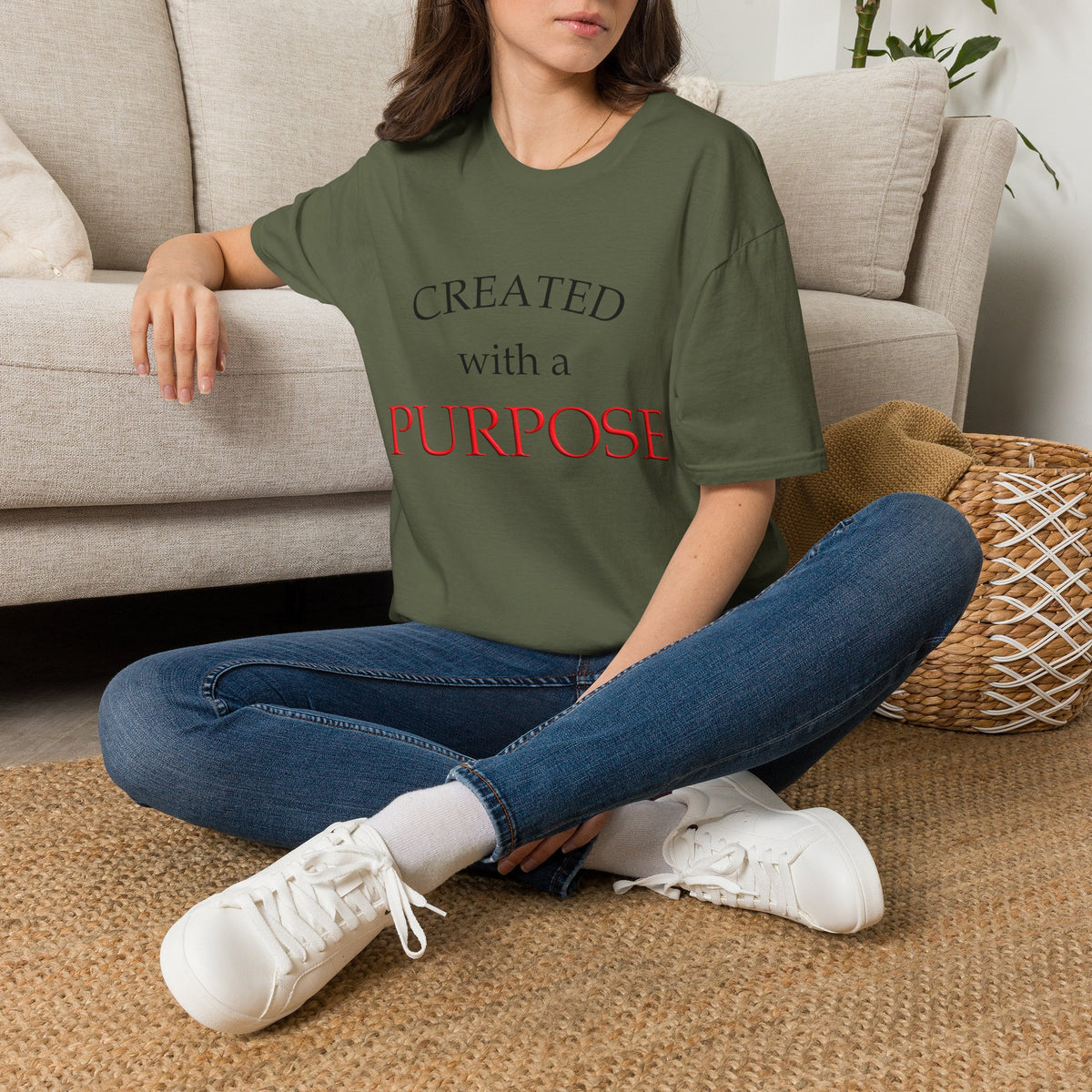 Created With a Purpose T-Shirt — Inspirational Christian Faith Tee