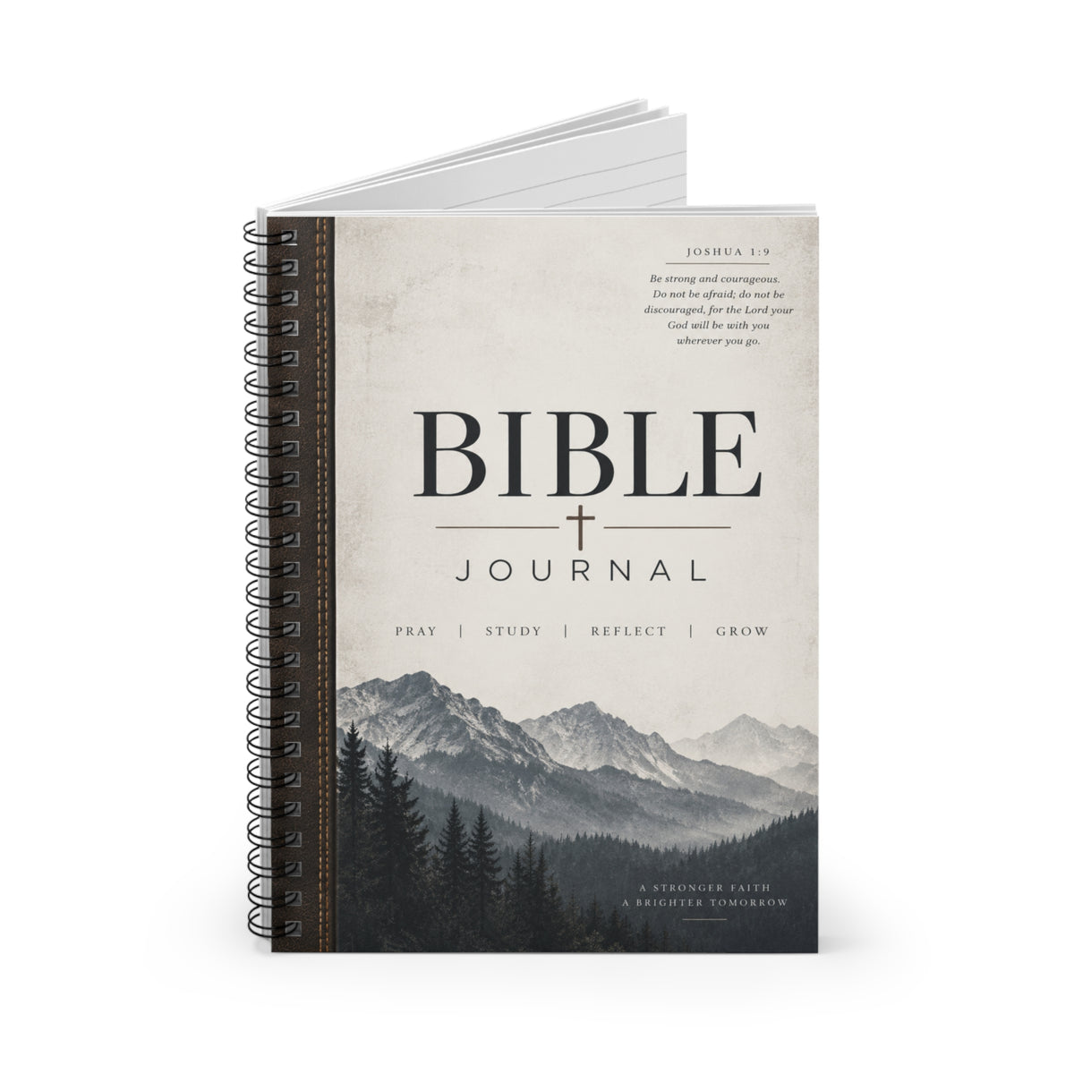 Bible Journal Spiral Notebook — Christian Prayer & Study Ruled Notebook