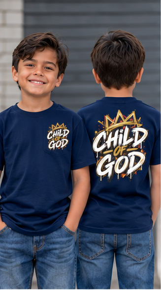Kids "Child of God" Tee - Crown Graphic Youth T-Shirt