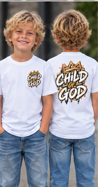 Kids "Child of God" Tee - Crown Graphic Youth T-Shirt