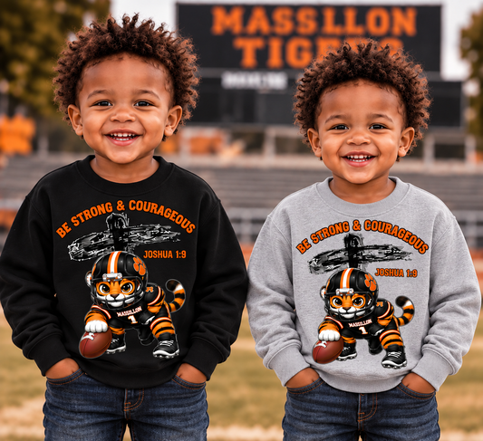 JOSHUA 1:9 "Be Strong & Courageous" Football Tiger - TODDLER