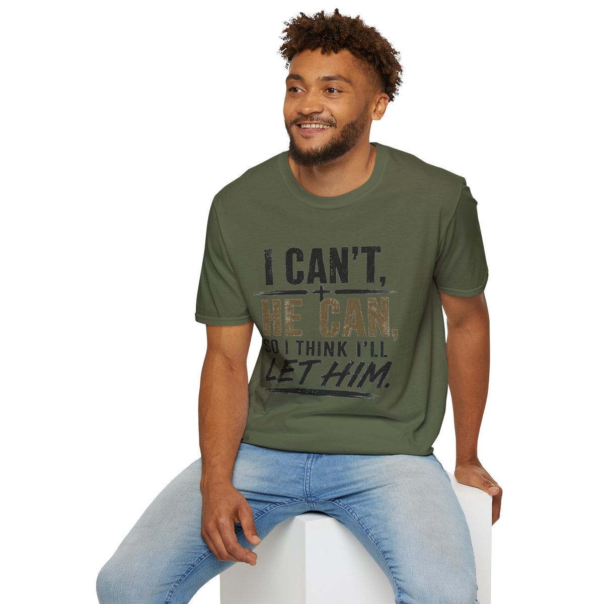 I Can't, He Can Christian T-Shirt — Inspirational Faith Graphic Tee
