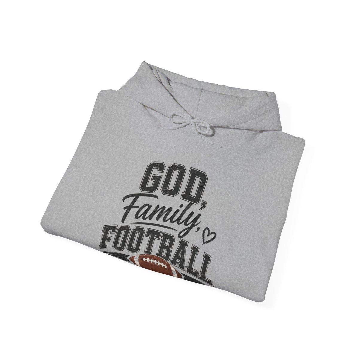Football Family Hoodie – "God, Family, Football" Pullover for Fans