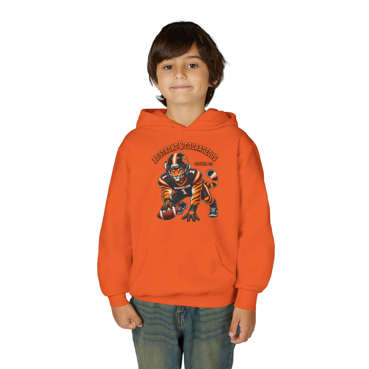 Youth Football Hoodie — BE STRONG