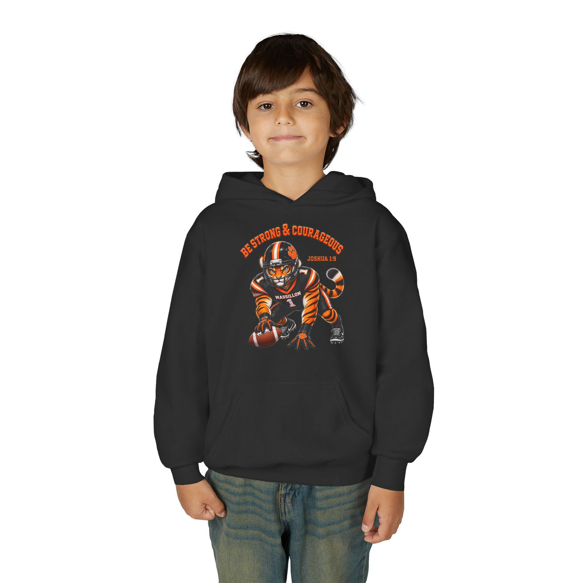 Youth Football Hoodie — BE STRONG